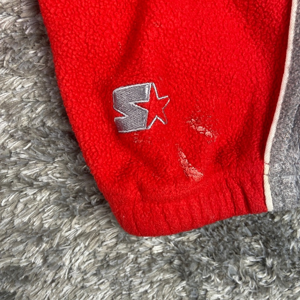 Vintage Starter Ohio State Buckeyes Pullover Mens L Red Fleece V-Neck Sweatshirt - Picture 4 of 11